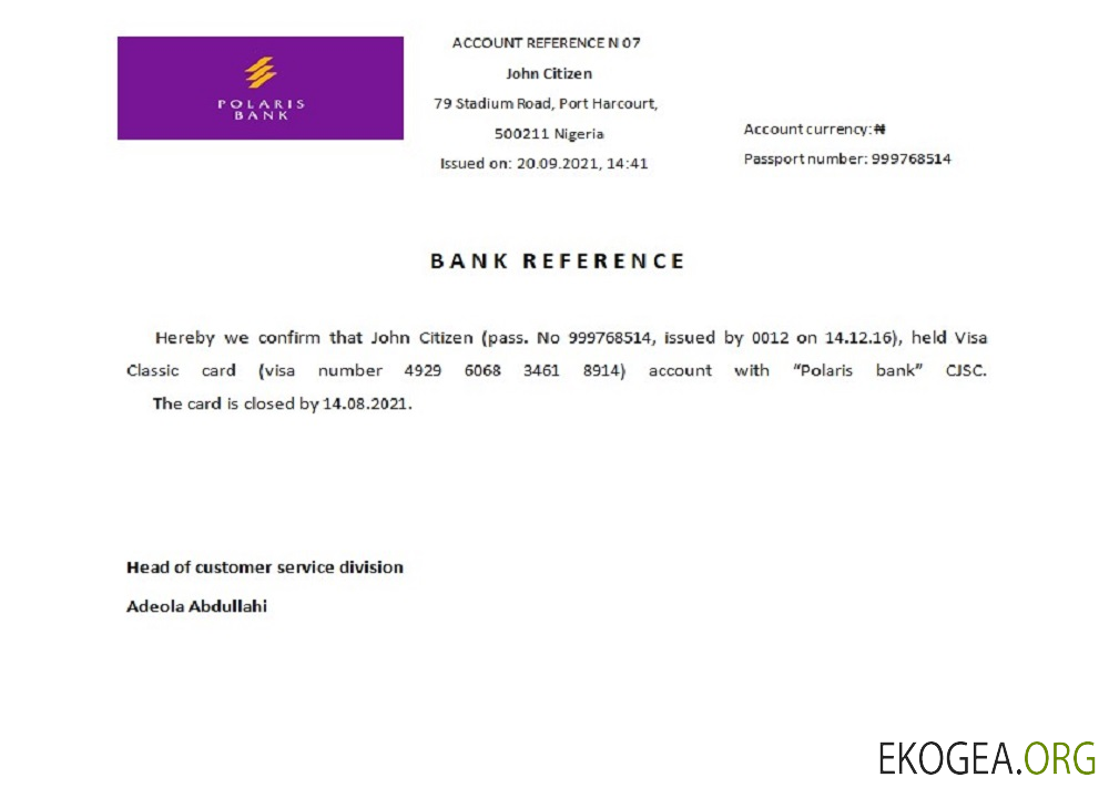 Nigeria , Polaris bank , closure référence